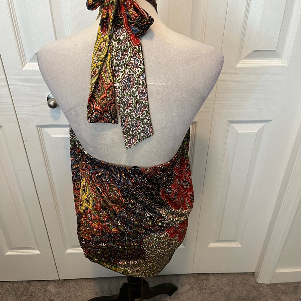 Joseph Ribkoff size 10 Sleeveless Halter Printed Party Top - Picture 10 of 16